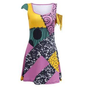 Colorful Patchwork Sleeveless Dress